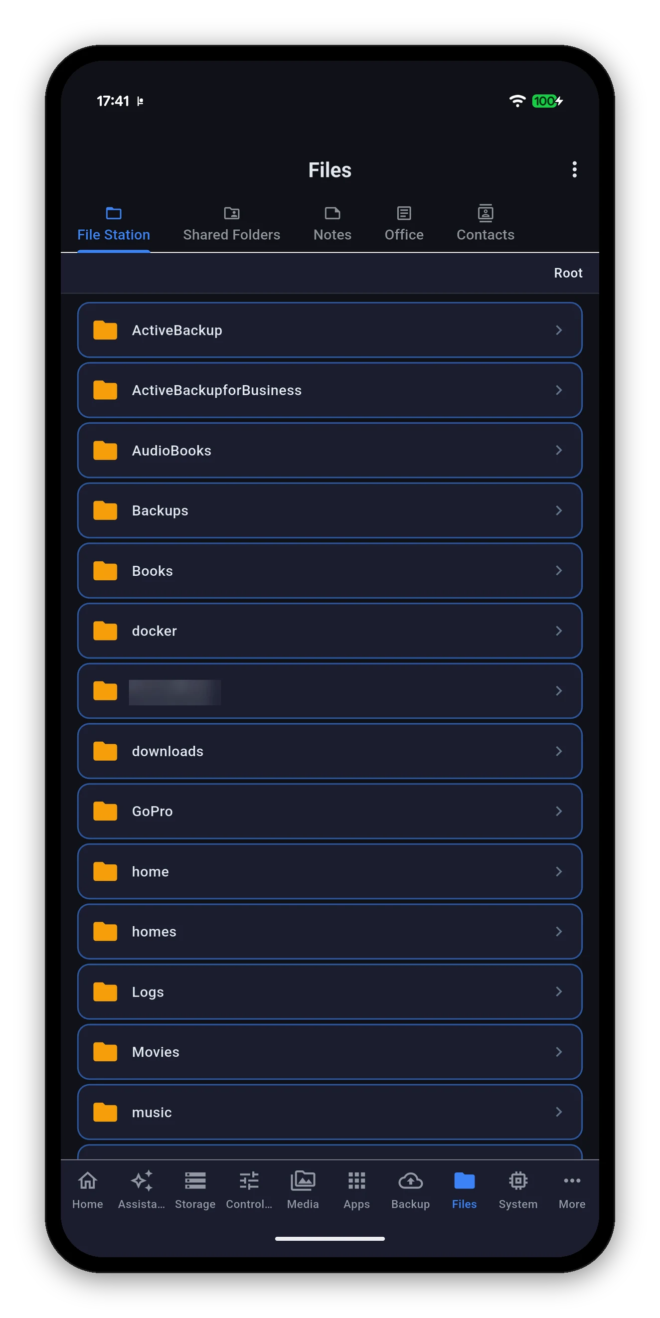 File Station browsing shared folders