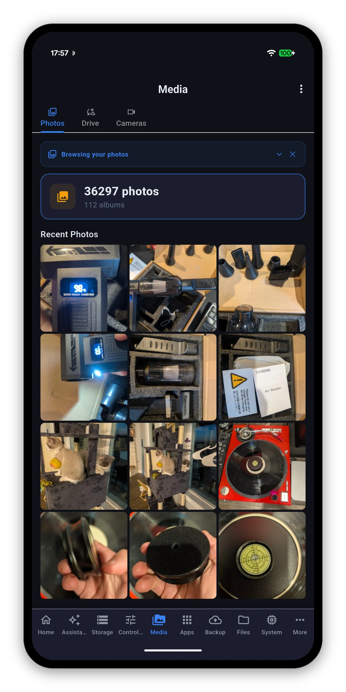 Synology Photos library with thumbnail previews